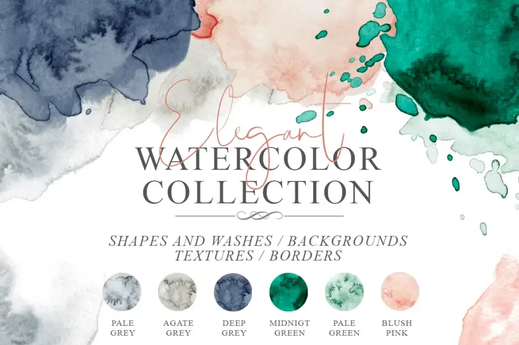 Elegant watercolor shapes clipart of 3800+ Watercolor Pictures Bundle