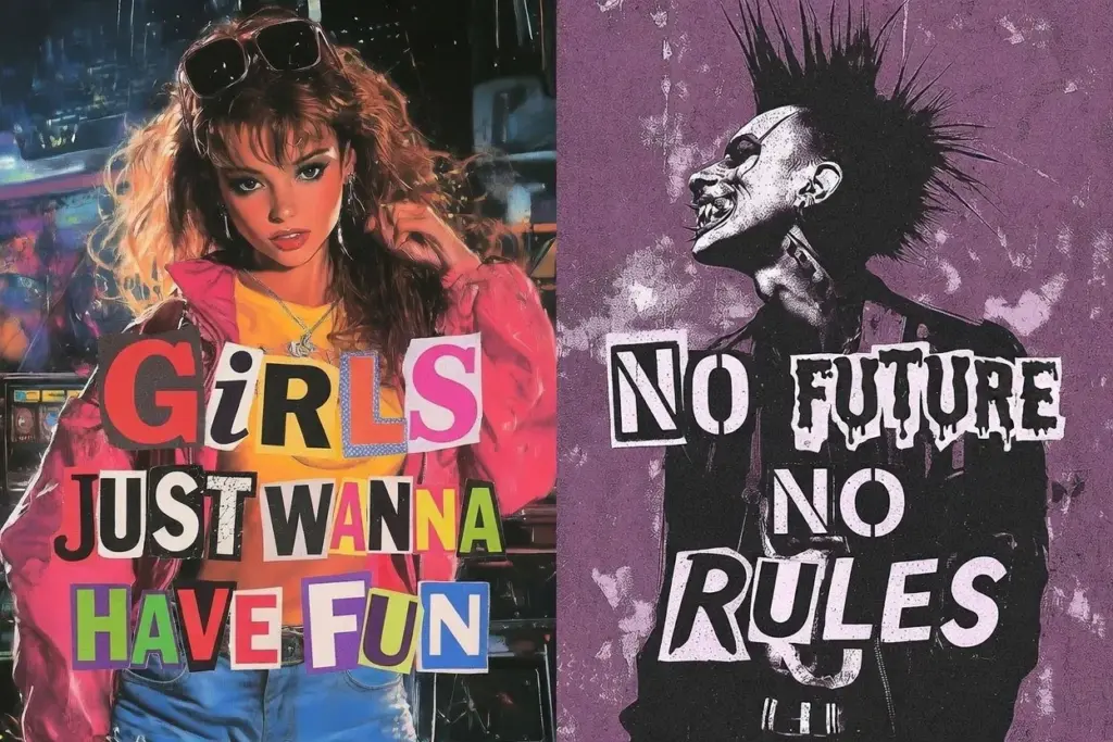 Girls Just Wanna Have Fun collage PNG of 1000+ Ransom Note Letters Bundle