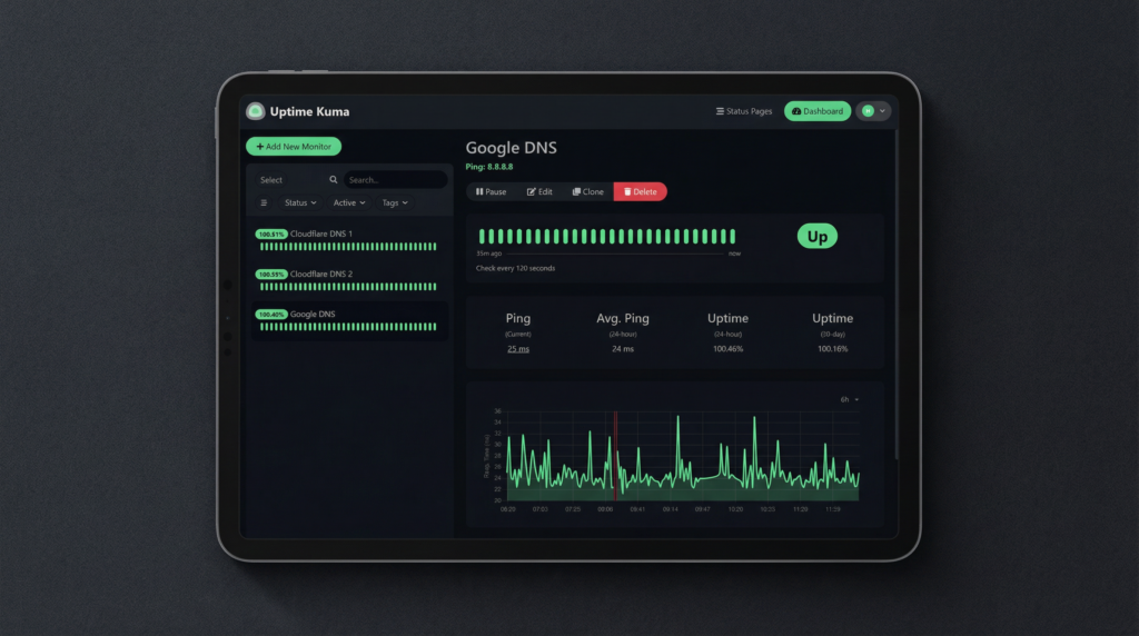 Monitoring Of Google DNS In Monitor by PodPapa