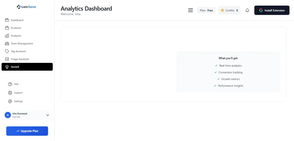 ListsGenie Analytics Dashboard