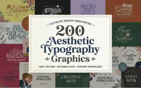 Aesthetic Typography Graphics Bundle Feature Image