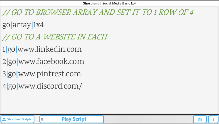 Control the Browser Array using script with Browser BroBrowser Automation Tool