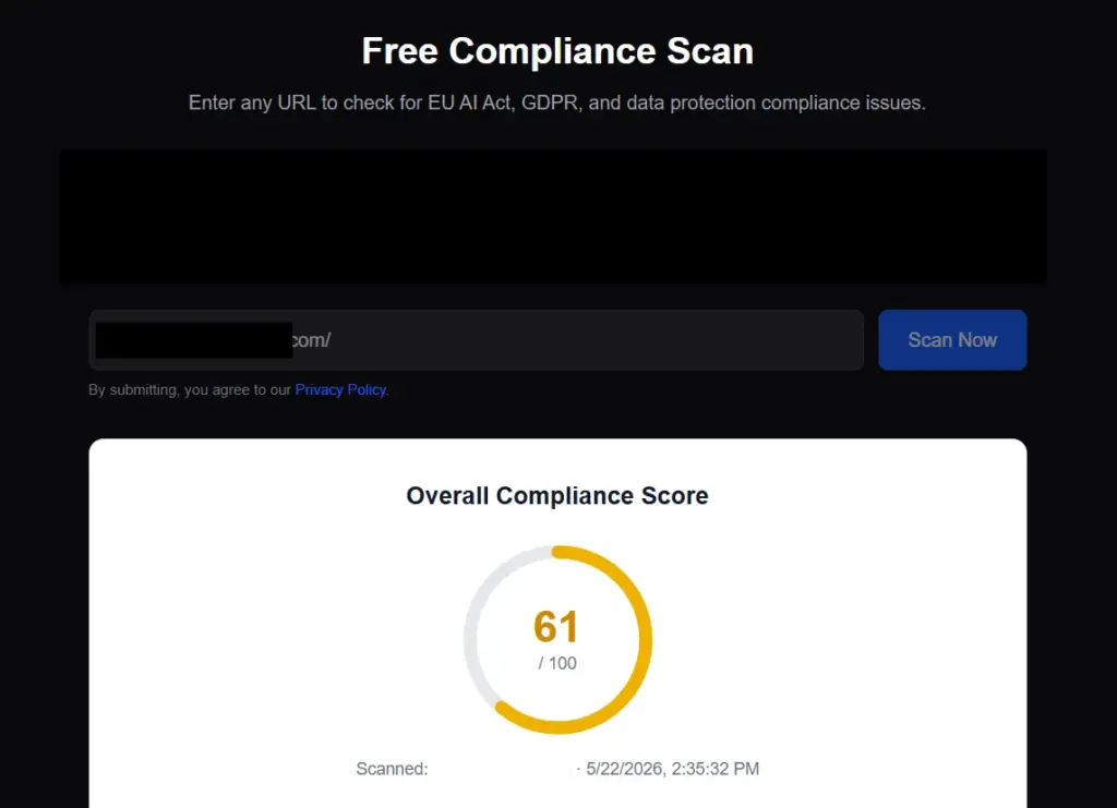 Compliance Scanning using CompliPilot EU AI Act Compliance Tool