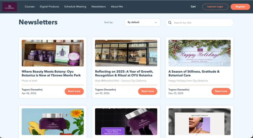 Newsletter creation templates in utobo All-in-one Course platform
