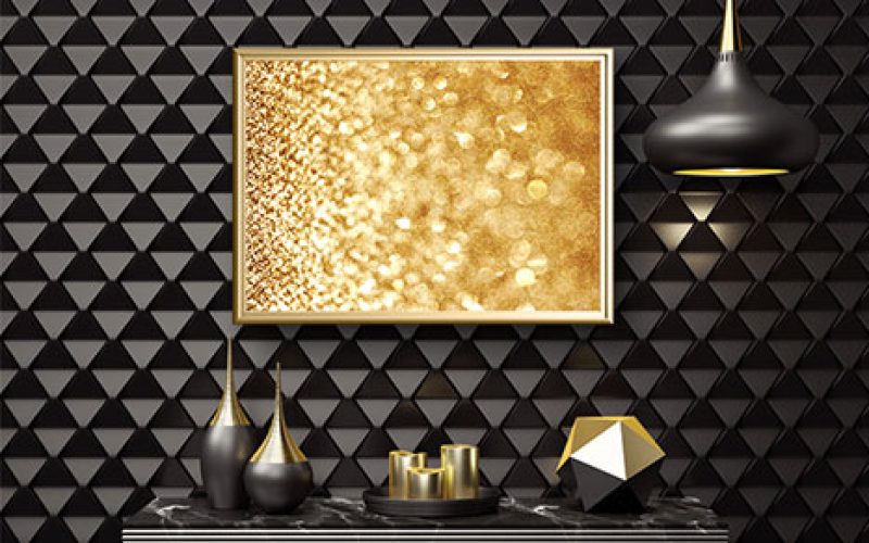 gold glitter background wallpaper frame mockup preview